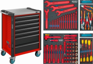 Wózek narzędziowy z wyposażeniem HAZET 179NX-7/70KV (70 narzędzi VDE z izolacją ochronną do 1000V)