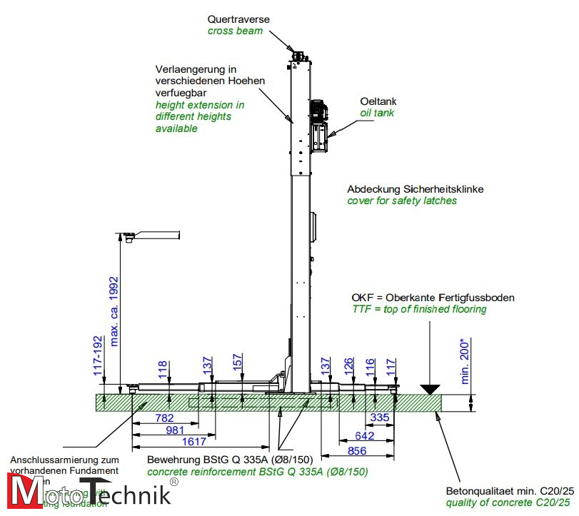 Podnośnik hydr. dwukolumnowy NUSSBAUM Power Lift SLH 4600 UNI Advanced GH1