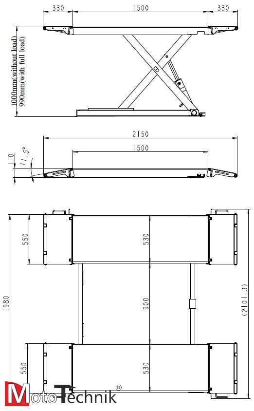 Podnośnik nożycowy ROTARY - XS30N (3,0 t.)