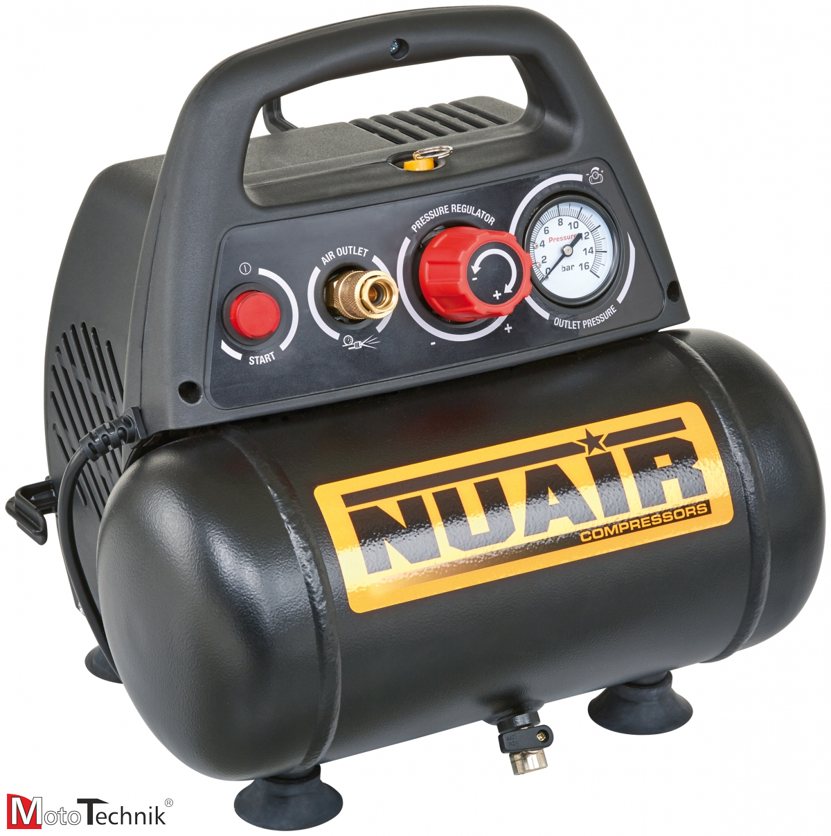 NUAIR New VENTO Kompresor tłokowy bezolejowy 6L (1,1 kW)